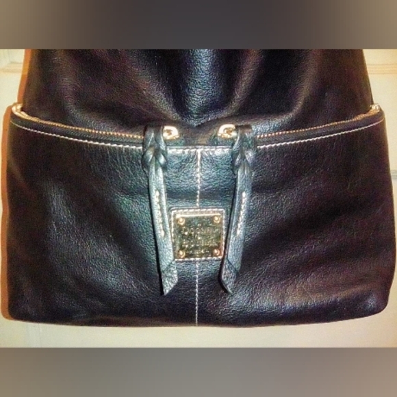 Dooney & Bourke Black Leather Shoulder Bag - Picture 4 of 7